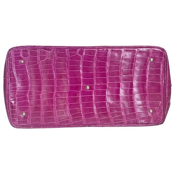 Alexandra Knight Magenta Glazed Alligator Georgia Tote Bag - Picture 5 of 8